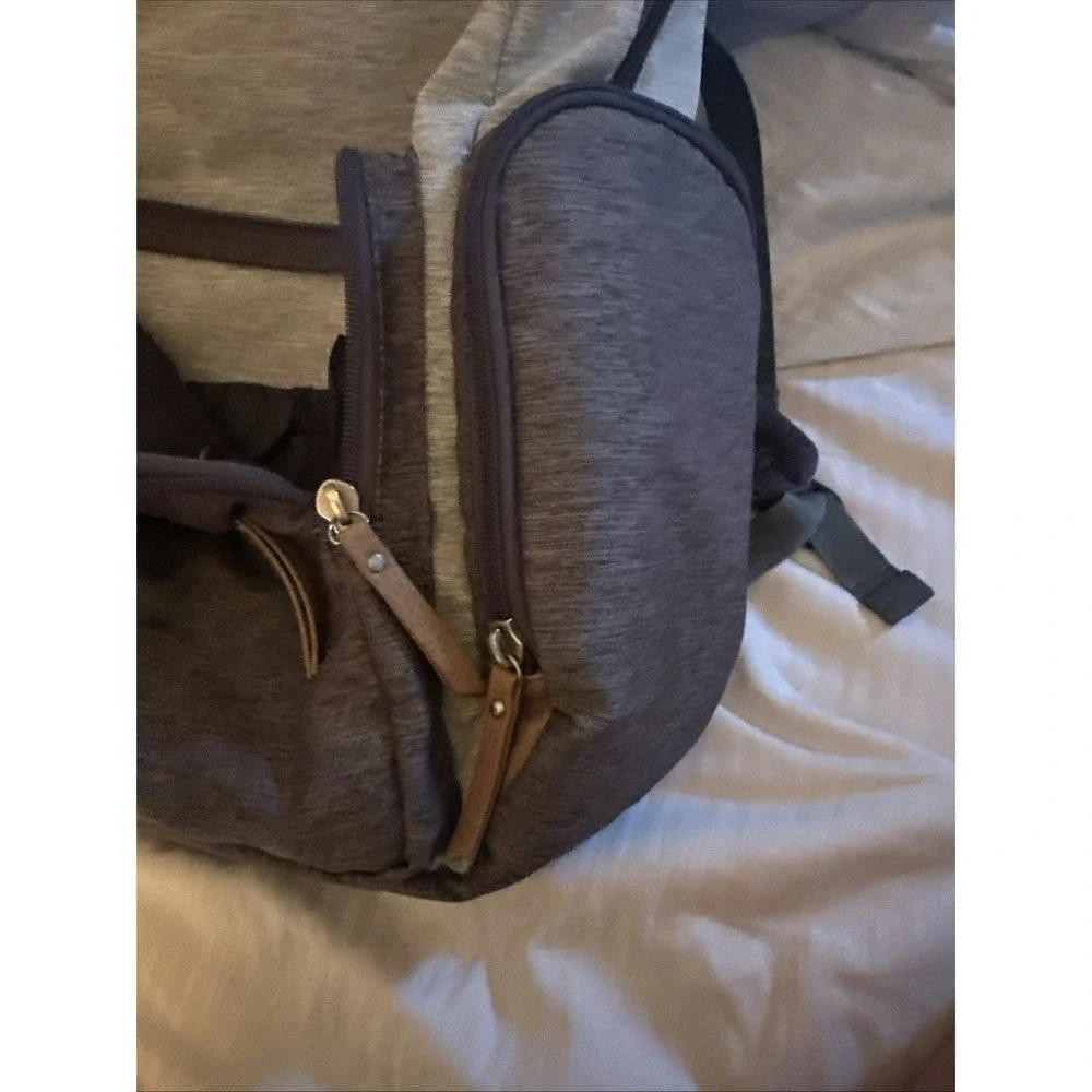 Eddie Bauer First Adventure Cascade  Diaper Bag Backpack Gray Insulated Pockets